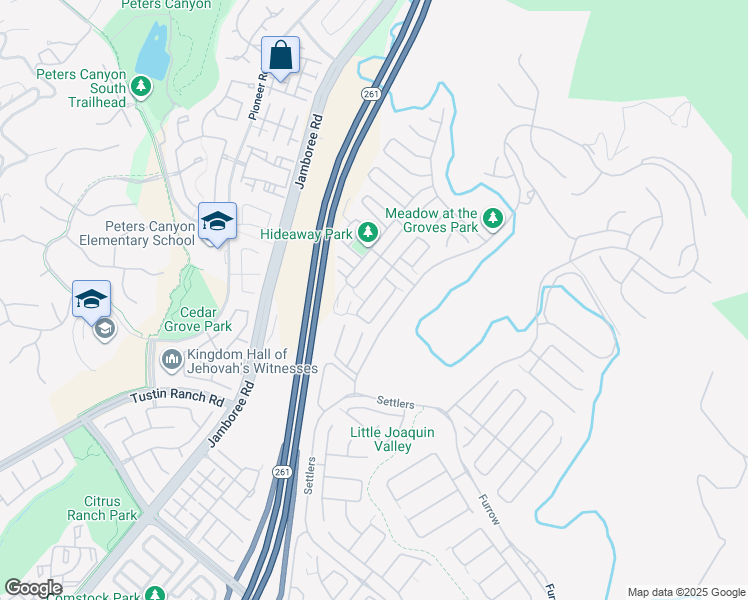 map of restaurants, bars, coffee shops, grocery stores, and more near 93 Rockinghorse in Irvine