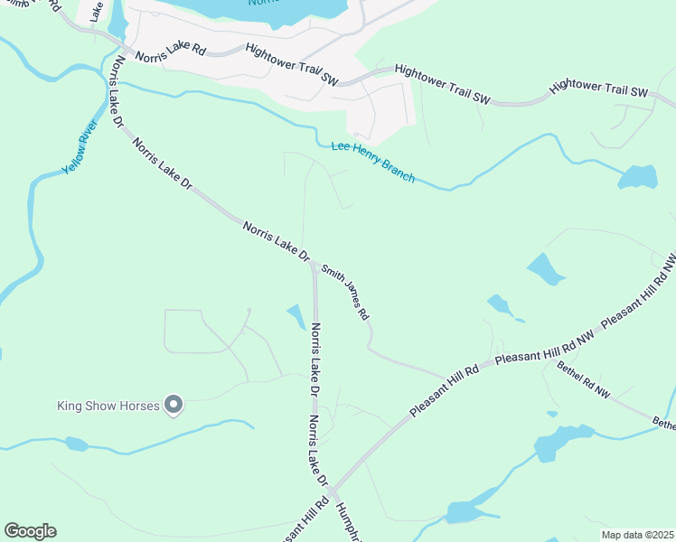 map of restaurants, bars, coffee shops, grocery stores, and more near Smith James Road in DeKalb County