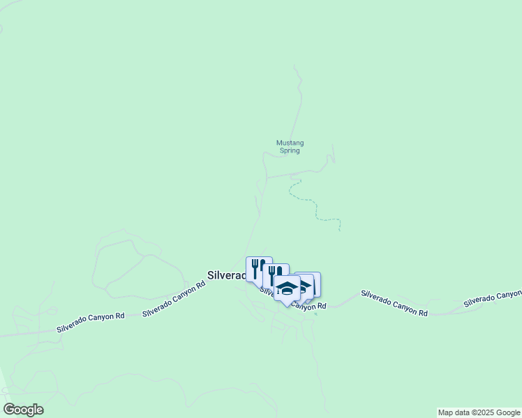 map of restaurants, bars, coffee shops, grocery stores, and more near Ladd Canyon Road in Silverado