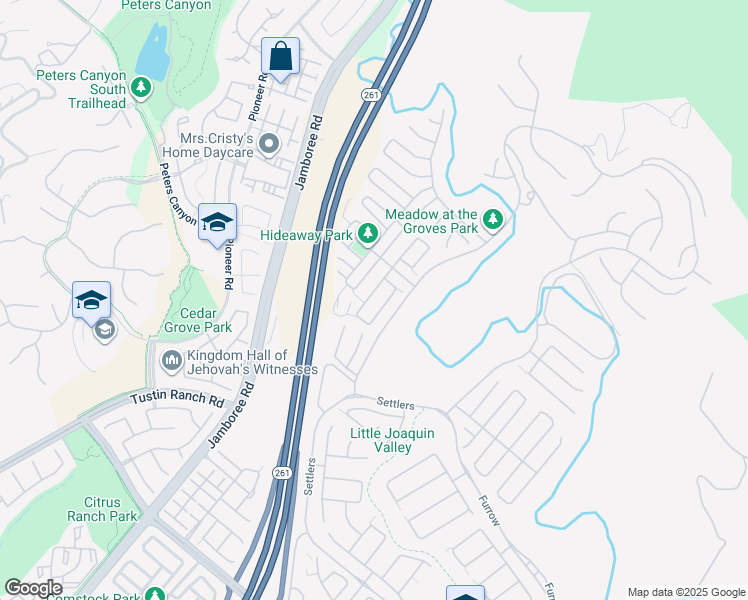 map of restaurants, bars, coffee shops, grocery stores, and more near 90 Rockinghorse in Irvine