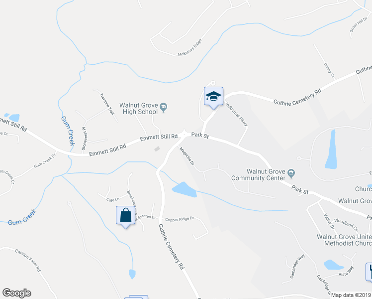 map of restaurants, bars, coffee shops, grocery stores, and more near 603 Magnolia Drive in Loganville