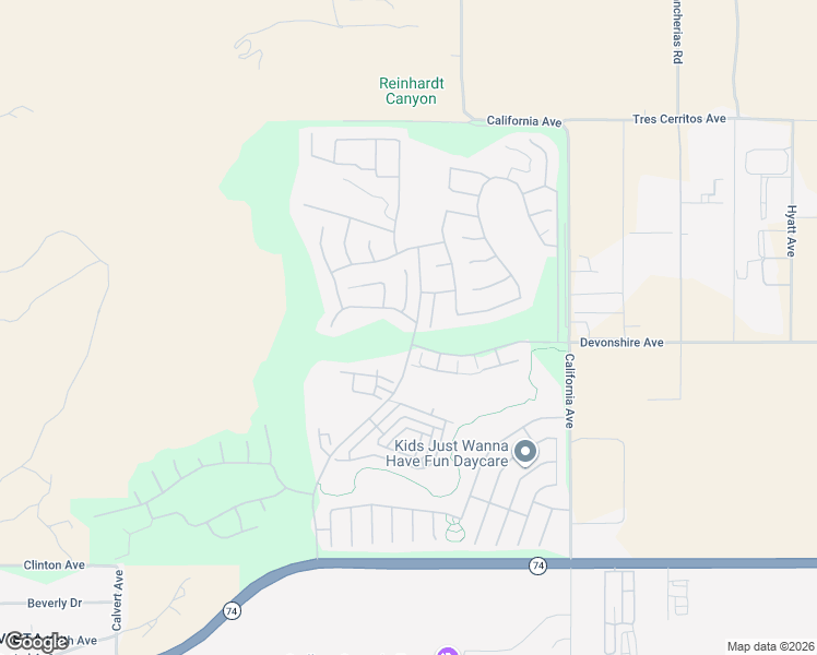 map of restaurants, bars, coffee shops, grocery stores, and more near 8095 Faldo Avenue in Hemet