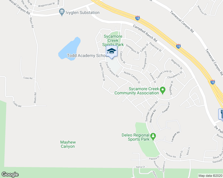 map of restaurants, bars, coffee shops, grocery stores, and more near 10877 Cameron Court in Corona