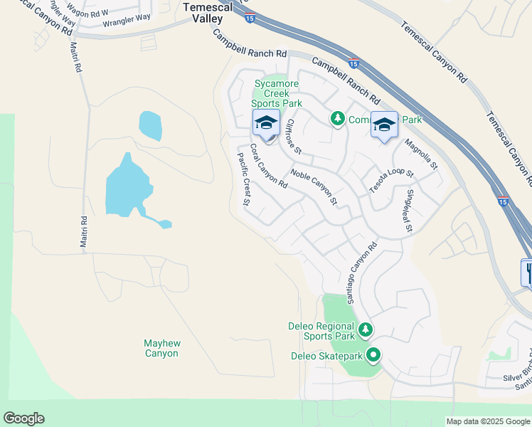 map of restaurants, bars, coffee shops, grocery stores, and more near 10877 Cameron Court in Corona