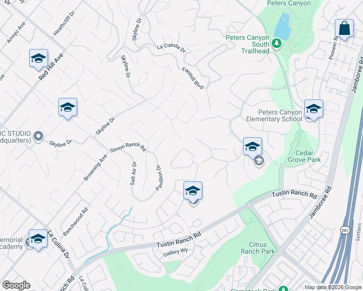map of restaurants, bars, coffee shops, grocery stores, and more near 11739 Willard Avenue in Tustin