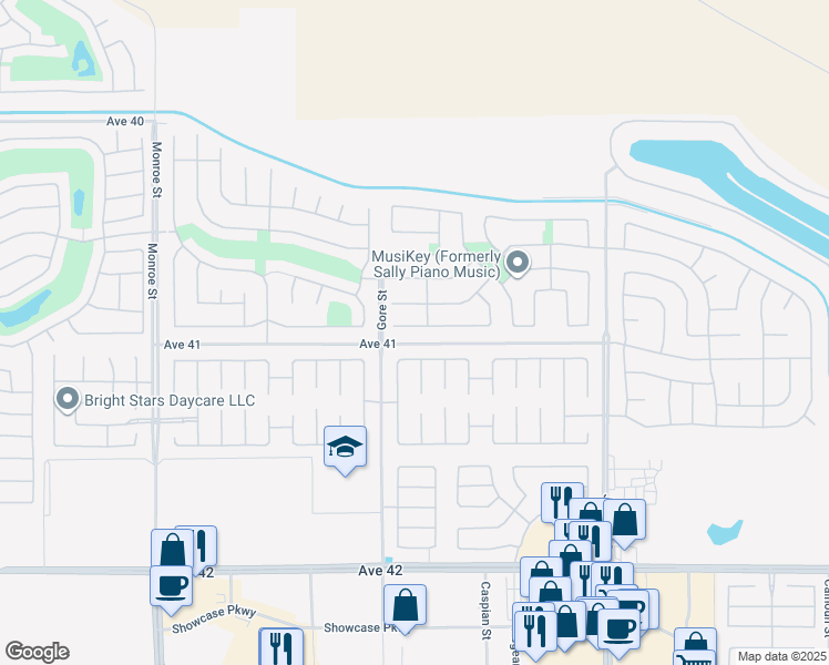 map of restaurants, bars, coffee shops, grocery stores, and more near 82577 Belfort Court in Indio