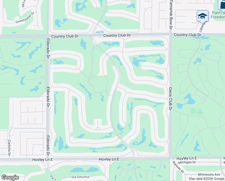 map of restaurants, bars, coffee shops, grocery stores, and more near 525 Indian Ridge Drive in Palm Desert