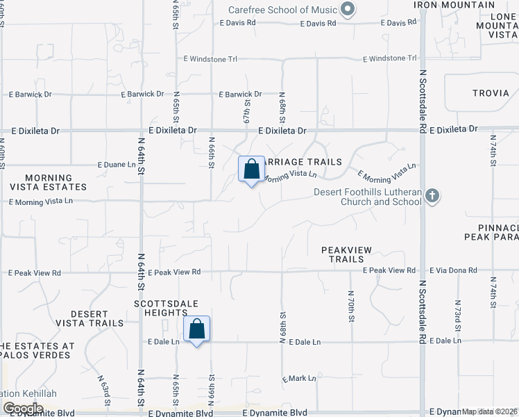 map of restaurants, bars, coffee shops, grocery stores, and more near 6762 East Horned Owl Trail in Scottsdale