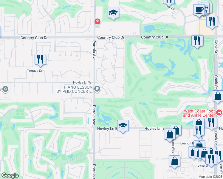 map of restaurants, bars, coffee shops, grocery stores, and more near 144 Verde Way in Palm Desert