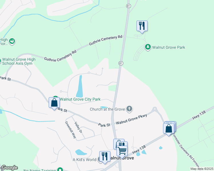 map of restaurants, bars, coffee shops, grocery stores, and more near 900 Highway 81 in Loganville