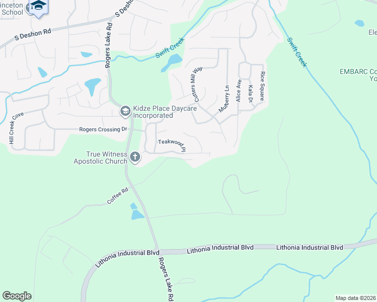 map of restaurants, bars, coffee shops, grocery stores, and more near 1632 Cutters Mill Drive in Lithonia