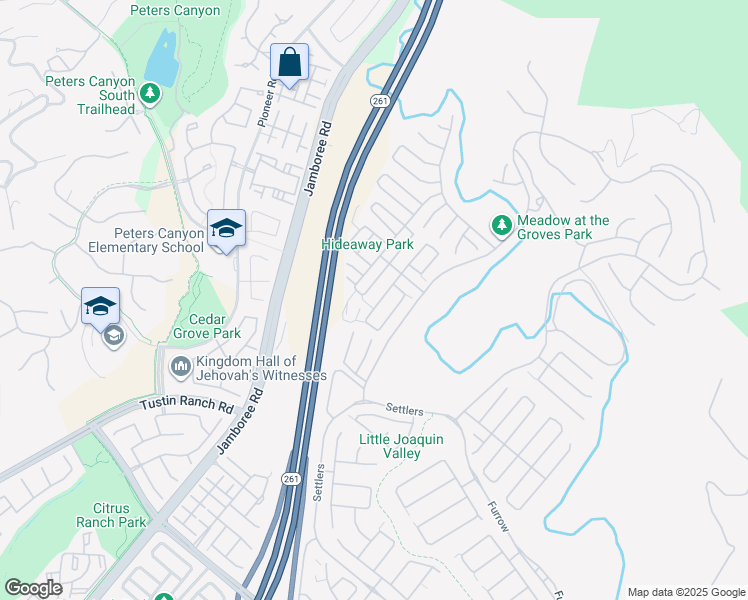 map of restaurants, bars, coffee shops, grocery stores, and more near 91 Rockinghorse in Irvine