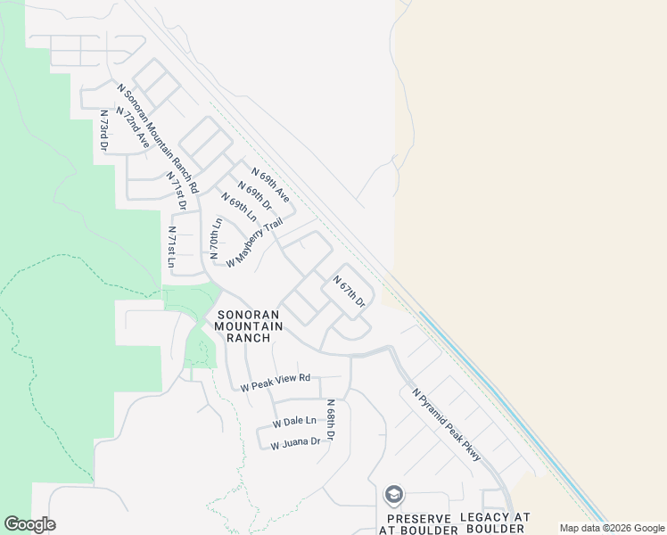 map of restaurants, bars, coffee shops, grocery stores, and more near 6742 West Blackstone Lane in Peoria