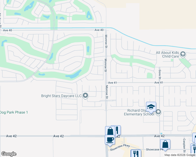 map of restaurants, bars, coffee shops, grocery stores, and more near 81922 Camino Cantos in Indio
