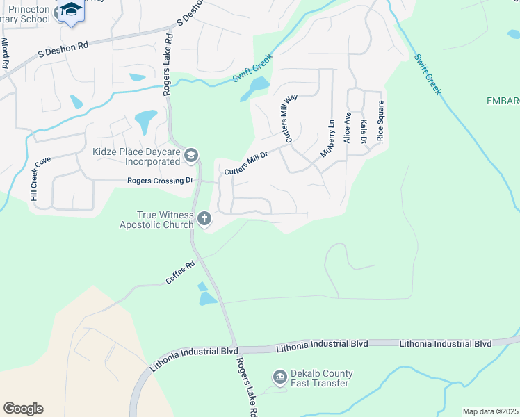map of restaurants, bars, coffee shops, grocery stores, and more near 1620 Cutters Mill Drive in Lithonia