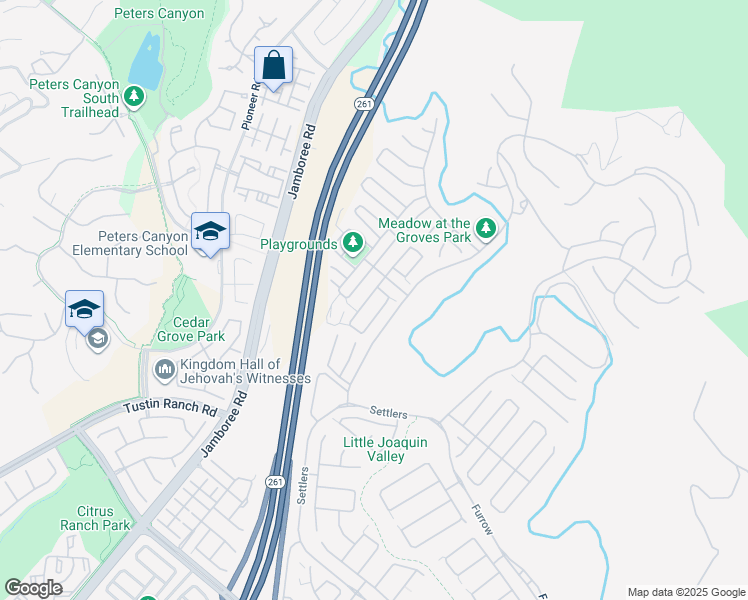 map of restaurants, bars, coffee shops, grocery stores, and more near 84 Rockinghorse in Irvine