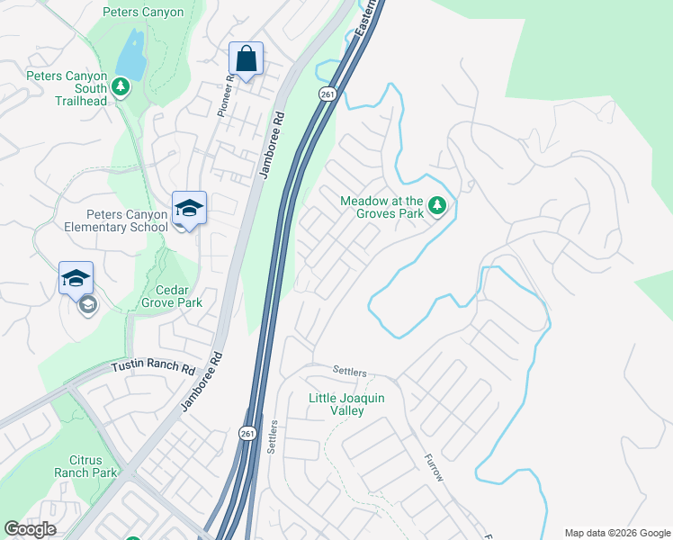 map of restaurants, bars, coffee shops, grocery stores, and more near 93 Rockinghorse in Irvine