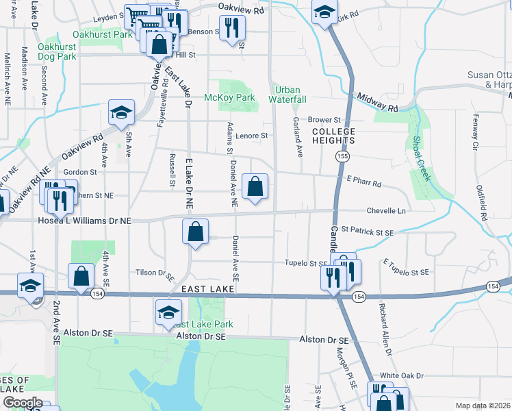 map of restaurants, bars, coffee shops, grocery stores, and more near 2741 Hosea L Williams Drive Northeast in Atlanta