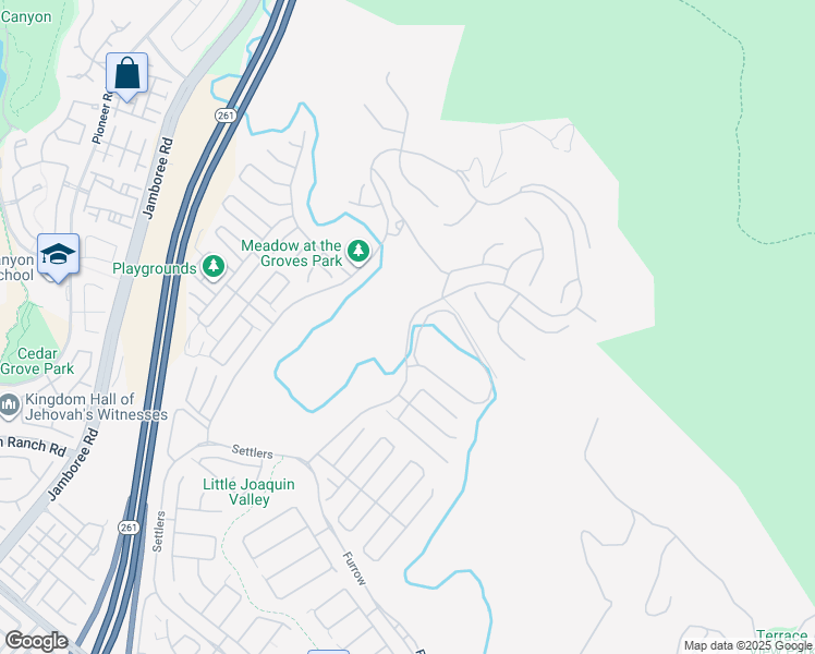 map of restaurants, bars, coffee shops, grocery stores, and more near 57 Rembrandt in Irvine