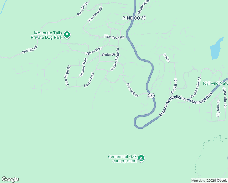 map of restaurants, bars, coffee shops, grocery stores, and more near Gibbs-Gully in Idyllwild-Pine Cove