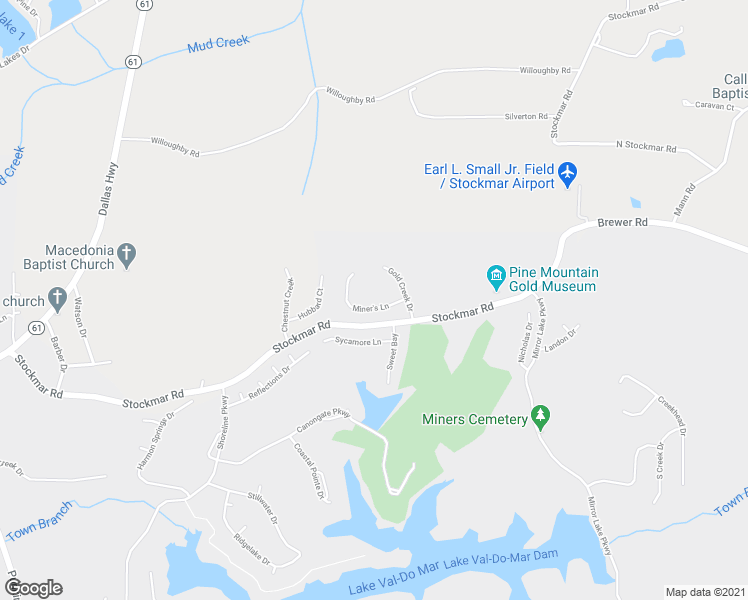 map of restaurants, bars, coffee shops, grocery stores, and more near 4006 Miner's Lane in Villa Rica