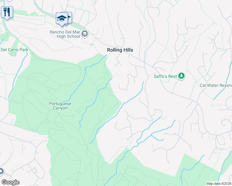 map of restaurants, bars, coffee shops, grocery stores, and more near 20 Cinchring Road in Rolling Hills