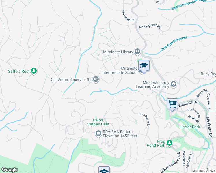 map of restaurants, bars, coffee shops, grocery stores, and more near 46 Eastfield Drive in Rolling Hills
