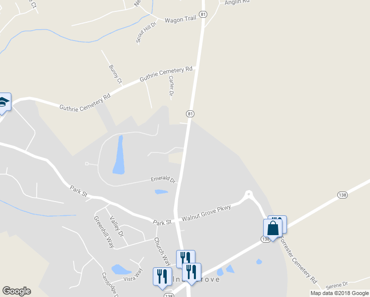 map of restaurants, bars, coffee shops, grocery stores, and more near 2660 Leone Avenue in Loganville