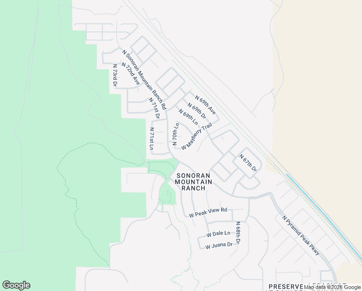 map of restaurants, bars, coffee shops, grocery stores, and more near 7029 West Mayberry Trail in Peoria