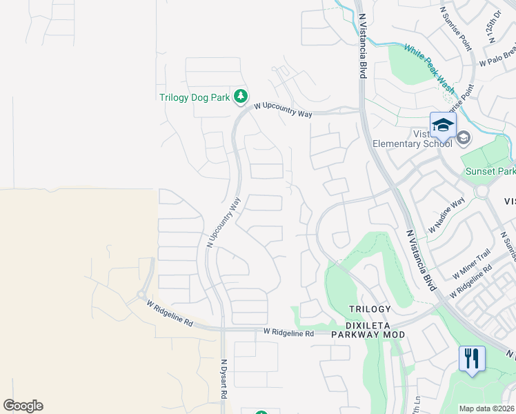 map of restaurants, bars, coffee shops, grocery stores, and more near 13210 West Nadine Way in Peoria