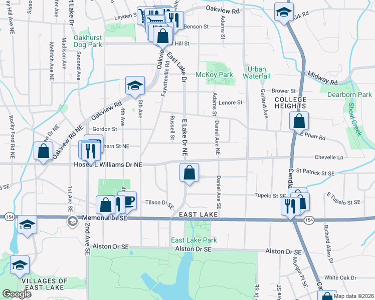 map of restaurants, bars, coffee shops, grocery stores, and more near None in Atlanta