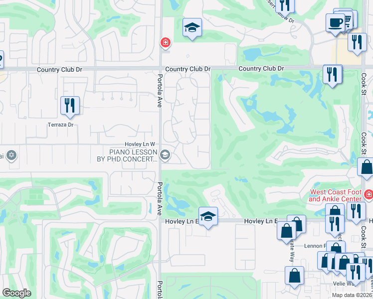 map of restaurants, bars, coffee shops, grocery stores, and more near 152 Verde Way in Palm Desert