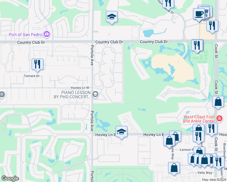 map of restaurants, bars, coffee shops, grocery stores, and more near 12 Bonita Lane in Palm Desert