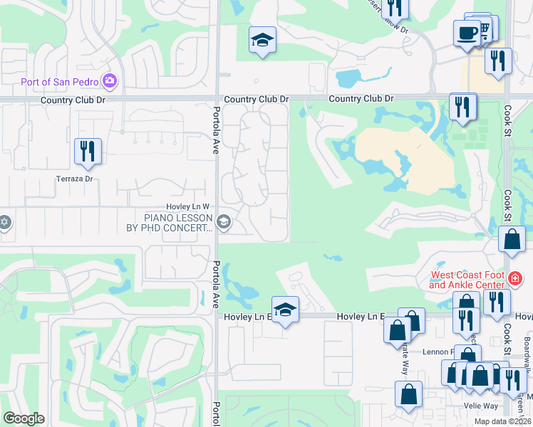 map of restaurants, bars, coffee shops, grocery stores, and more near 12 Bonita Lane in Palm Desert
