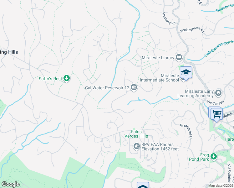 map of restaurants, bars, coffee shops, grocery stores, and more near 67 Eastfield Drive in Rolling Hills