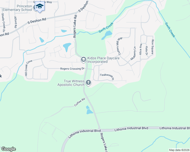 map of restaurants, bars, coffee shops, grocery stores, and more near 1546 Cutters Mill Drive in Lithonia