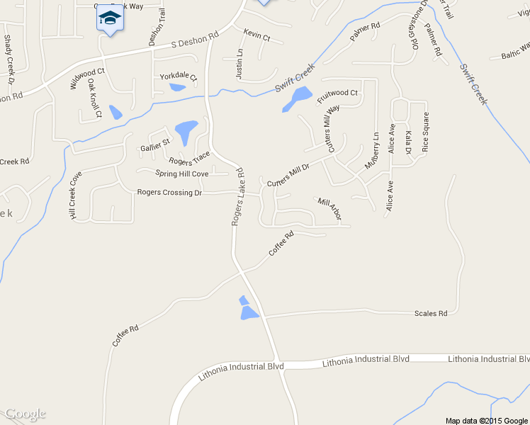 map of restaurants, bars, coffee shops, grocery stores, and more near 1546 Cutters Mill Drive in Lithonia