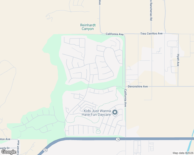 map of restaurants, bars, coffee shops, grocery stores, and more near 7974 Trevino Avenue in Hemet