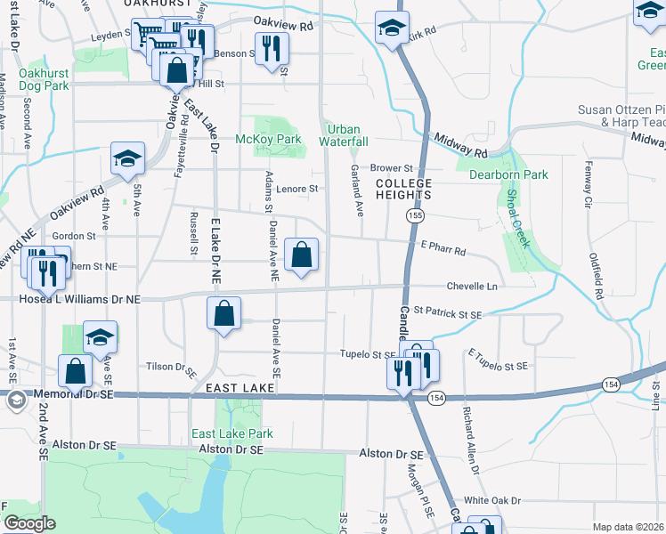 map of restaurants, bars, coffee shops, grocery stores, and more near 27 Spence Avenue Northeast in Atlanta