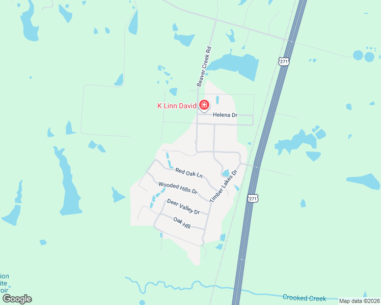 map of restaurants, bars, coffee shops, grocery stores, and more near 615 Beaver Creek Road in Powderly