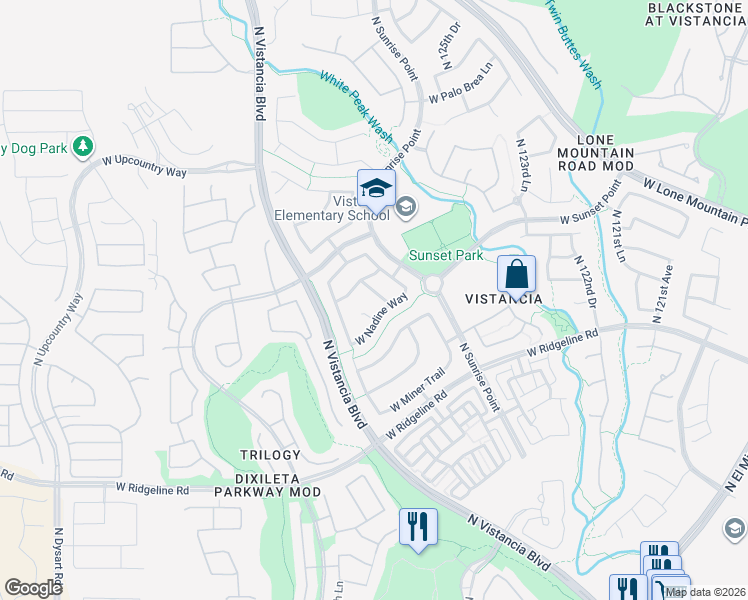 map of restaurants, bars, coffee shops, grocery stores, and more near 29656 126th Drive in Peoria