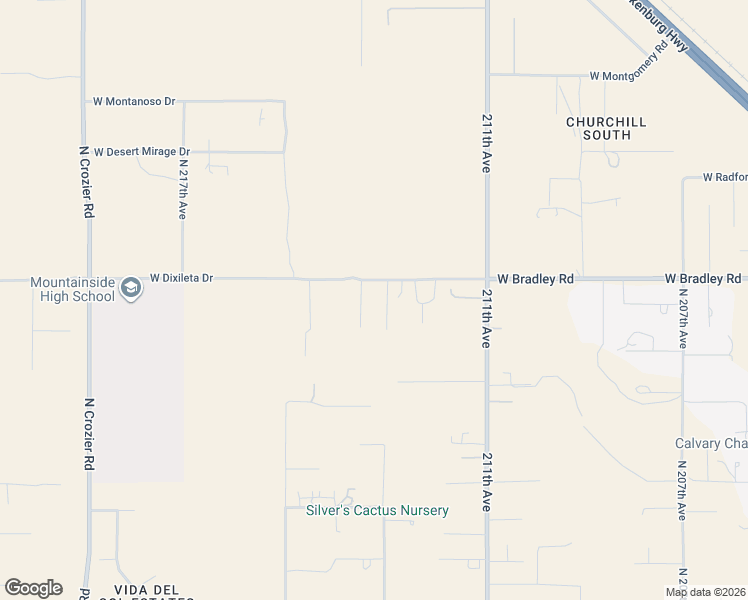 map of restaurants, bars, coffee shops, grocery stores, and more near 21323 West Bradley Road in Wittmann