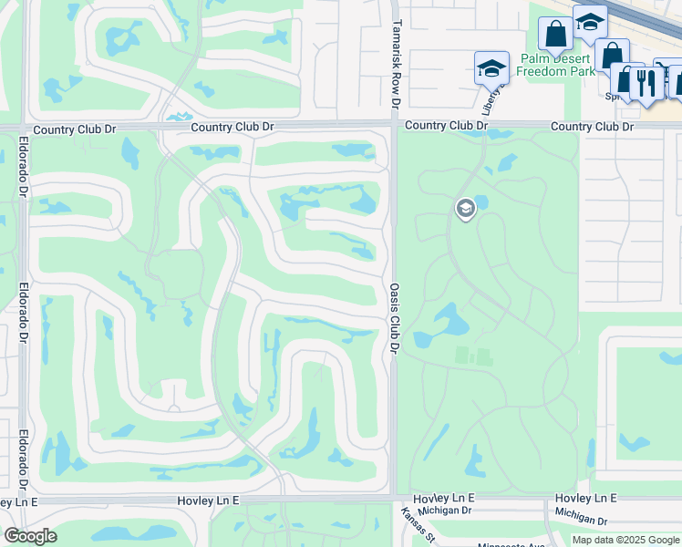 map of restaurants, bars, coffee shops, grocery stores, and more near 479 Desert Holly Drive in Palm Desert