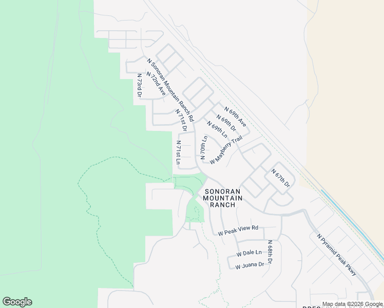 map of restaurants, bars, coffee shops, grocery stores, and more near 7100 West Nadine Way in Peoria