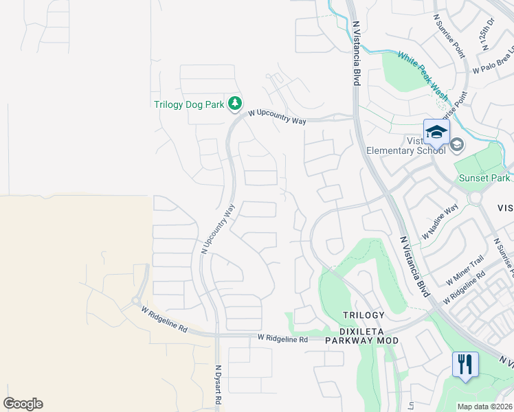 map of restaurants, bars, coffee shops, grocery stores, and more near 13162 West Caleb Road in Peoria