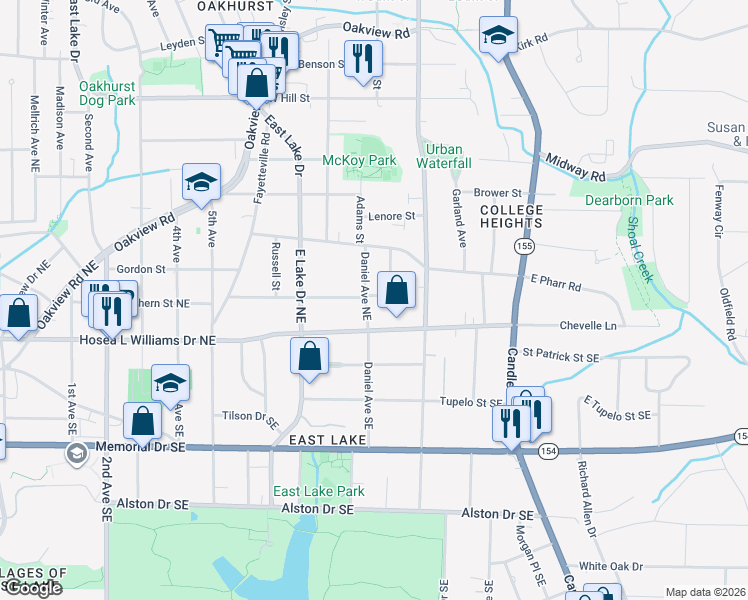 map of restaurants, bars, coffee shops, grocery stores, and more near 35 Daniel Avenue Northeast in Atlanta