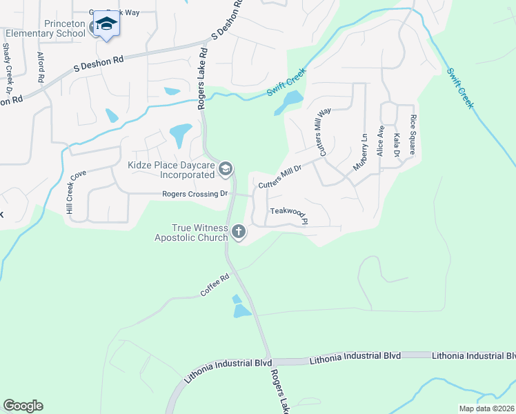 map of restaurants, bars, coffee shops, grocery stores, and more near 1959 Millwood Pass in Lithonia