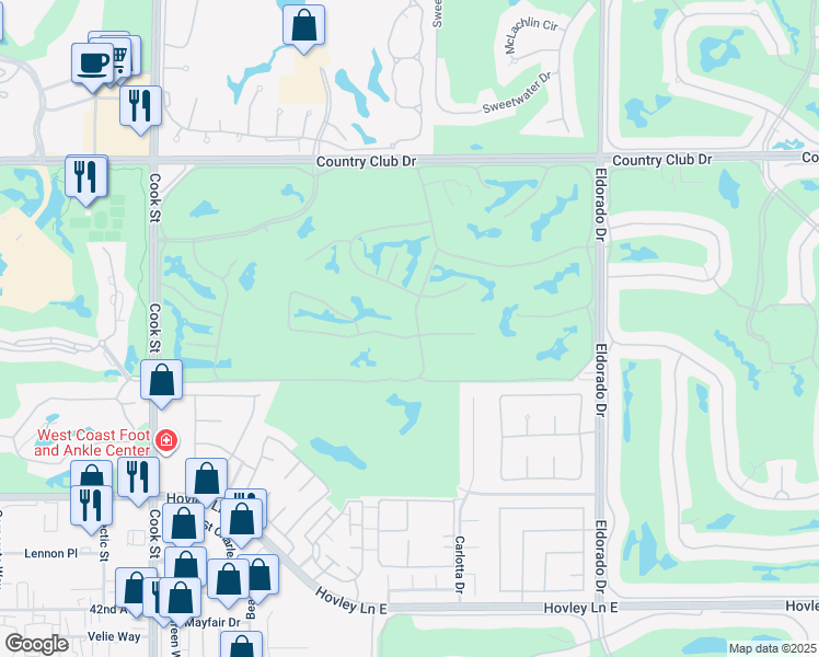 map of restaurants, bars, coffee shops, grocery stores, and more near 286 Green Mountain Drive in Palm Desert