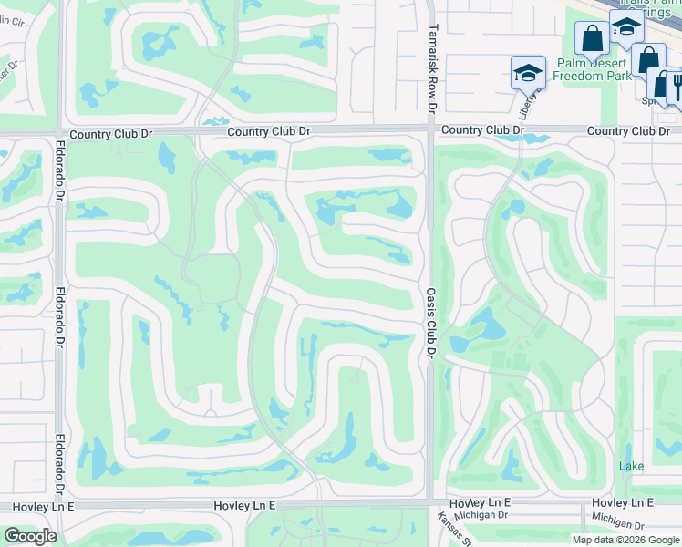 map of restaurants, bars, coffee shops, grocery stores, and more near 428 Desert Holly Drive in Palm Desert