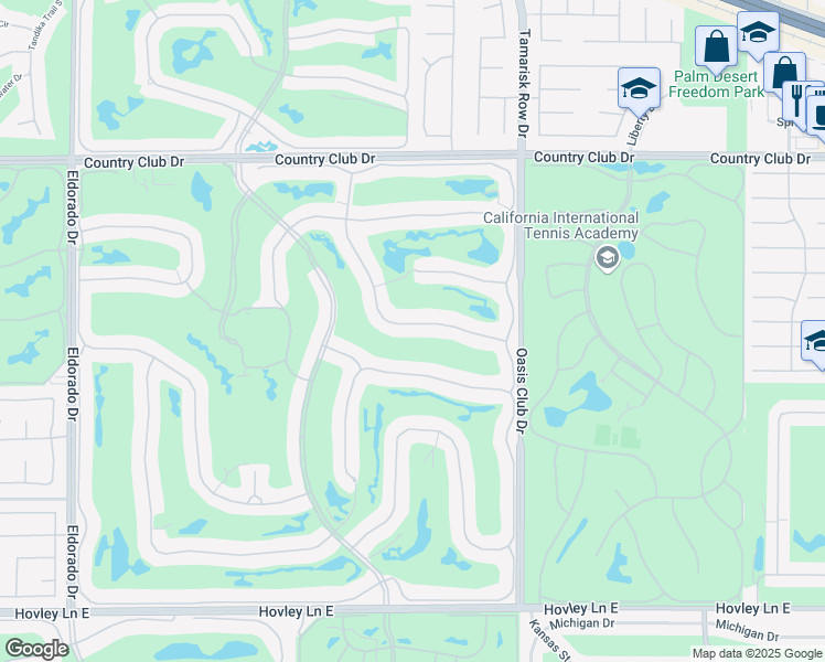 map of restaurants, bars, coffee shops, grocery stores, and more near 428 Desert Holly Drive in Palm Desert